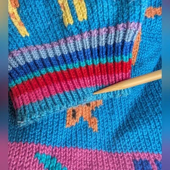 VTG Grannycore Christine Foley Noah’s Ark Cardigan Sweater Animals Circus 2 - Picture 10 of 10